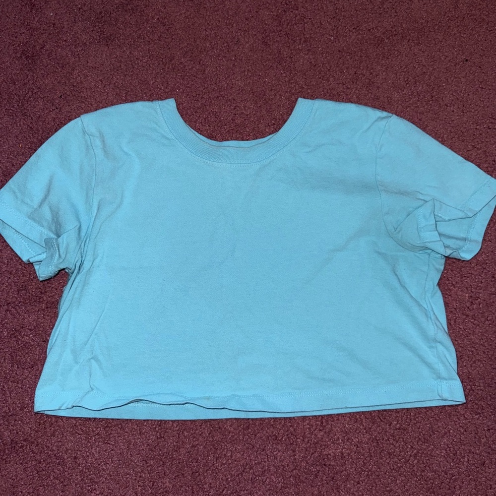 BDG Blue Boxy Crop T-Shirt